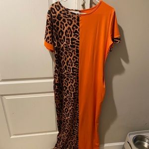 Leopard Orange Dress